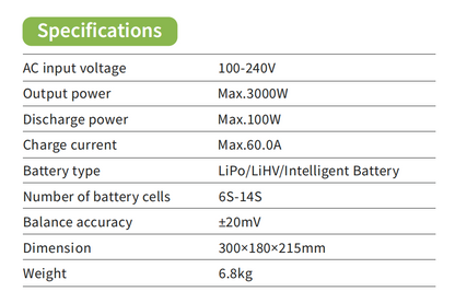 4CH 60A Charger for 6S/12S/14S LiPo/LiHV Batteries with Wireless Charger& AI Assistant