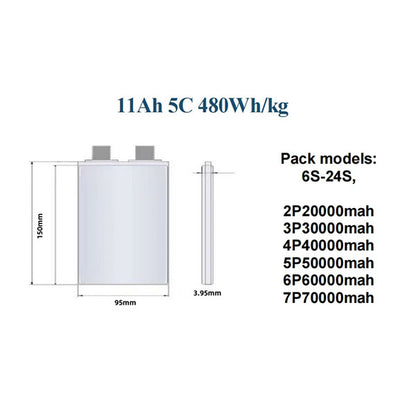 Battery-Cell 3.8V 11Ah 480wh/kg 3C-5C